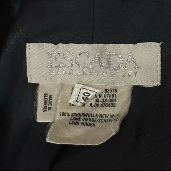 Escada Vintage Navy Pant Suit Set Size 40 - Picture 8 of 10